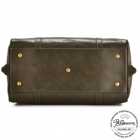 Кожаная дорожная сумка "Филипп" (хаки гладкая кожа)